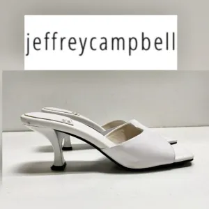 Jeffrey Campbell Leather Mr. Big Square Low Heels White 8