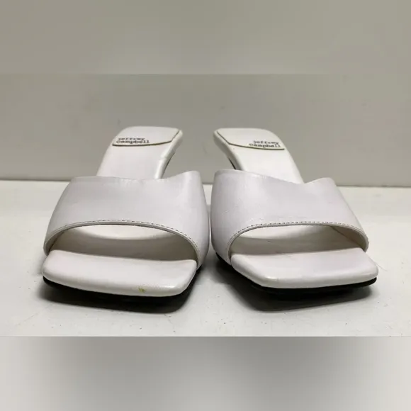 Jeffrey Campbell Leather Mr. Big Square Low Heels White 8