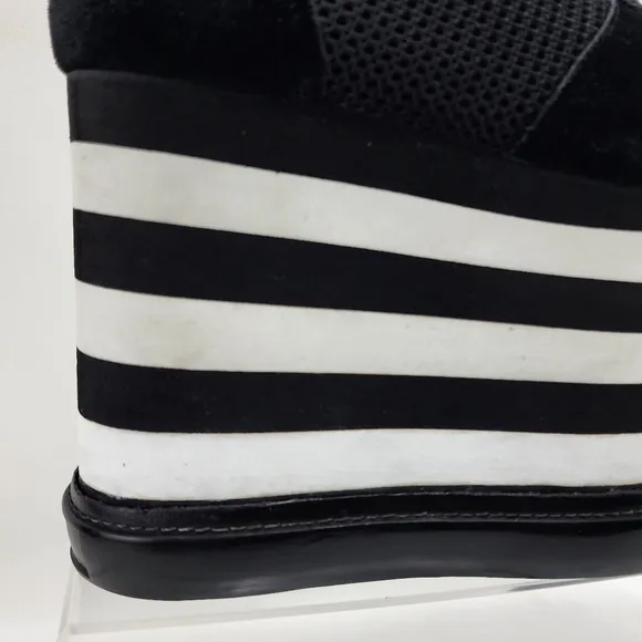 JEFFREY CAMPBELL - Platform sneakers, approx 5.5&quot;, black/off-white, size 9M
