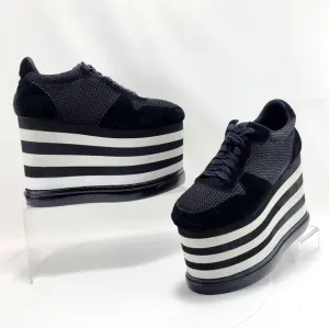 JEFFREY CAMPBELL - Platform sneakers, approx 5.5&quot;, black/off-white, size 9M