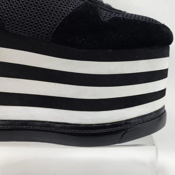 JEFFREY CAMPBELL - Platform sneakers, approx 5.5&quot;, black/off-white, size 9M