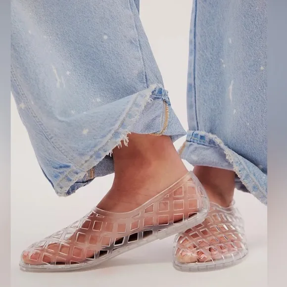 Jellypop Jelly Cork Shoes Netted Summer Flats Viral Y2k