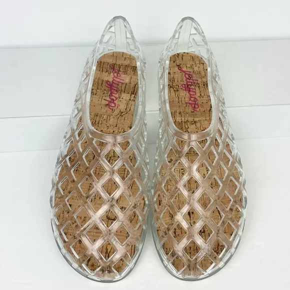 Jellypop Jelly Cork Shoes Netted Summer Flats Viral Y2k
