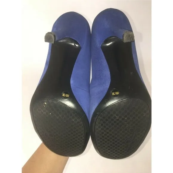 Jessica Simpson High Heels Pumps Blue Suede