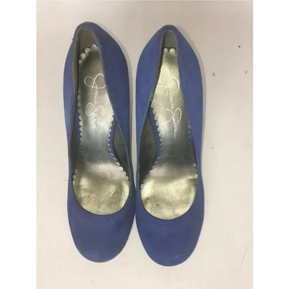 Jessica Simpson High Heels Pumps Blue Suede