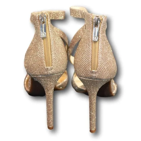 Jessica Simpson Womens Rayli 2 Stilettos Open Toe Evening Sandals Gold 8.5