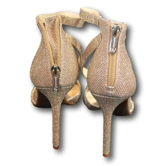 Jessica Simpson Womens Rayli 2 Stilettos Open Toe Evening Sandals Gold 8.5
