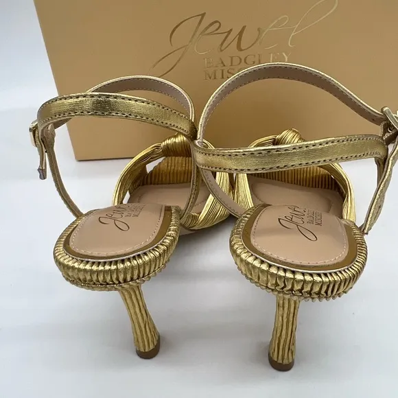 JEWEL BADGLEY MISCHKA Women's Hydee Knot Stiletto Evening Sandals Size 6.5