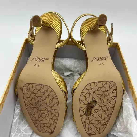 JEWEL BADGLEY MISCHKA Women's Hydee Knot Stiletto Evening Sandals Size 6.5