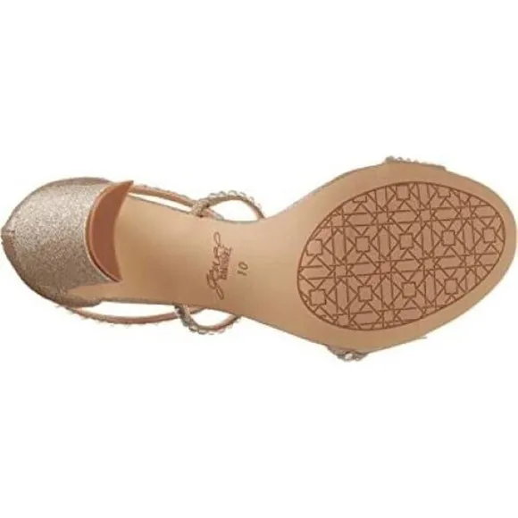 Jewel Badgley Mischka Womens Owen Evening Sandals, Gold, Size 11 $119