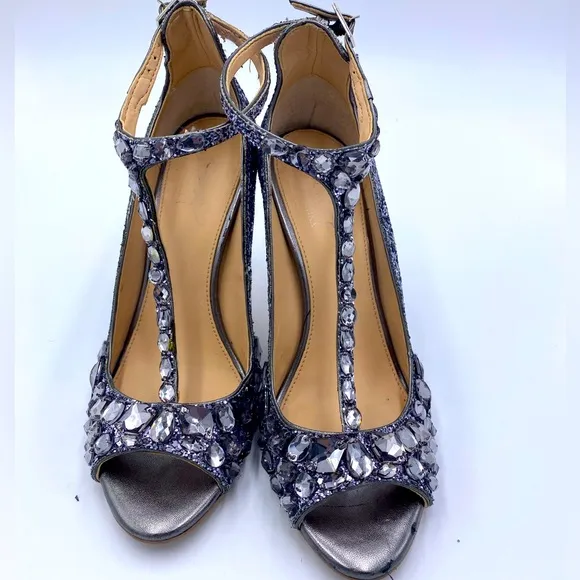 Jewel badgley mishmash crystal sparkle high heels wedding shoes