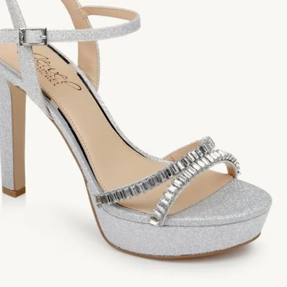 Jewel Badgley Mischka Women's Gallant Platform Evening Sandals Size 8.5 NEW $150