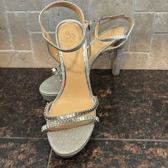 Jewel Badgley Mischka Women's Gallant Platform Evening Sandals Size 8.5 NEW $150