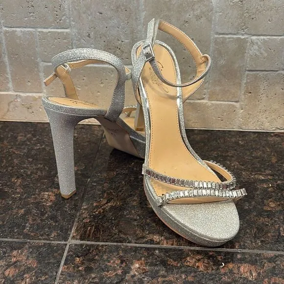Jewel Badgley Mischka Women's Gallant Platform Evening Sandals Size 8.5 NEW $150