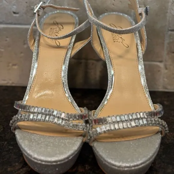 Jewel Badgley Mischka Women's Gallant Platform Evening Sandals Size 8.5 NEW $150