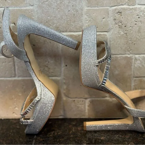 Jewel Badgley Mischka Women's Gallant Platform Evening Sandals Size 8.5 NEW $150