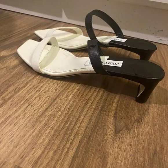 Jimmy Choo Kyda 35 Black and Latte Nappa Leather Sandals