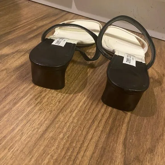 Jimmy Choo Kyda 35 Black and Latte Nappa Leather Sandals