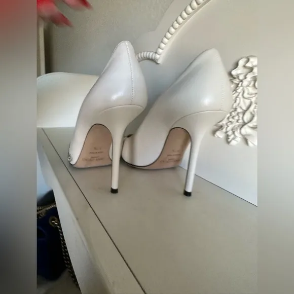 Jimmy Choo Love 100 Pumps White Latte Silver 37.5