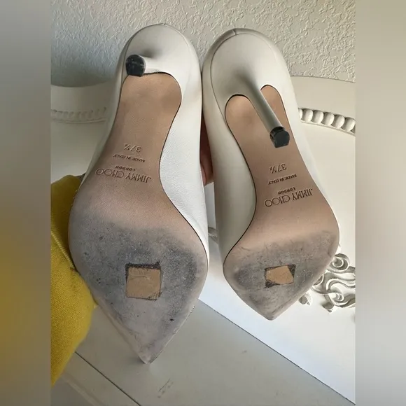 Jimmy Choo Love 100 Pumps White Latte Silver 37.5