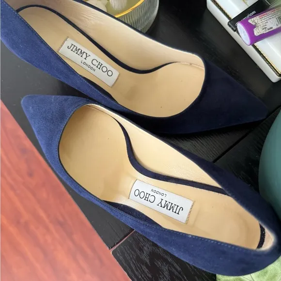 Jimmy Choo Women's Navy Suede Pumps