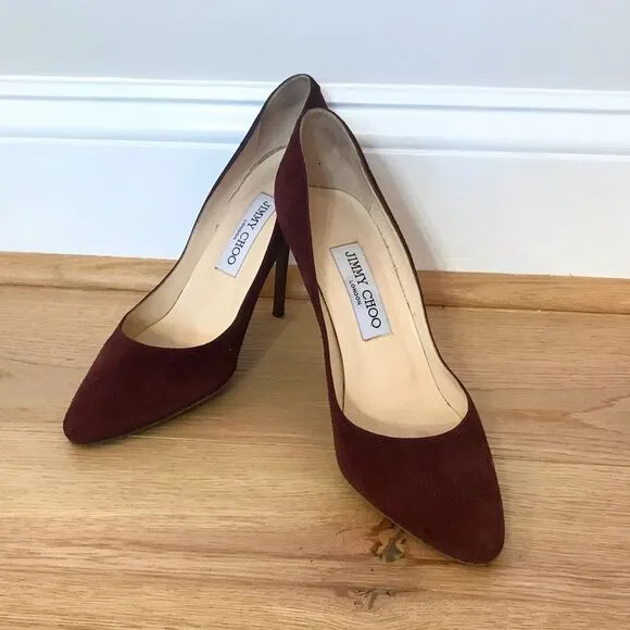 Jimmy Choo Burgundy Mitchel Suede pump size 37