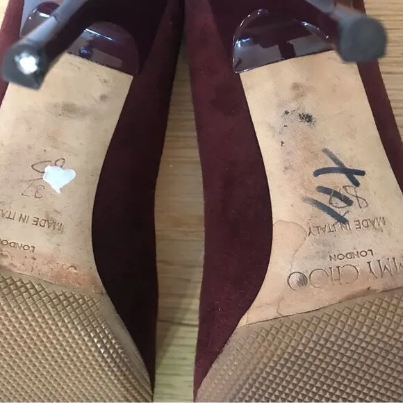 Jimmy Choo Burgundy Mitchel Suede pump size 37