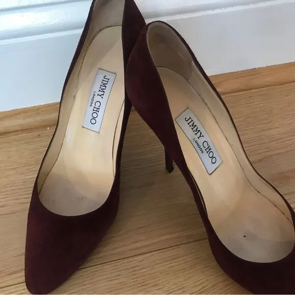 Jimmy Choo Burgundy Mitchel Suede pump size 37
