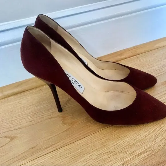 Jimmy Choo Burgundy Mitchel Suede pump size 37