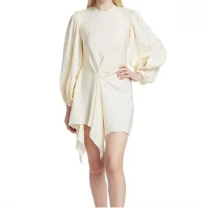 Johanna Ortiz Love Me Do Mini Blouson Dress Long Sleeve Twist Front Size 8