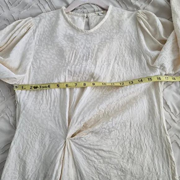 Johanna Ortiz Love Me Do Mini Blouson Dress Long Sleeve Twist Front Size 8