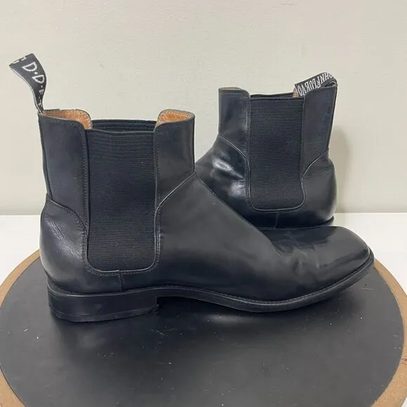 John Fluevog Boots Men 10.5 Black Gratitude Leather Ankle Chelsea