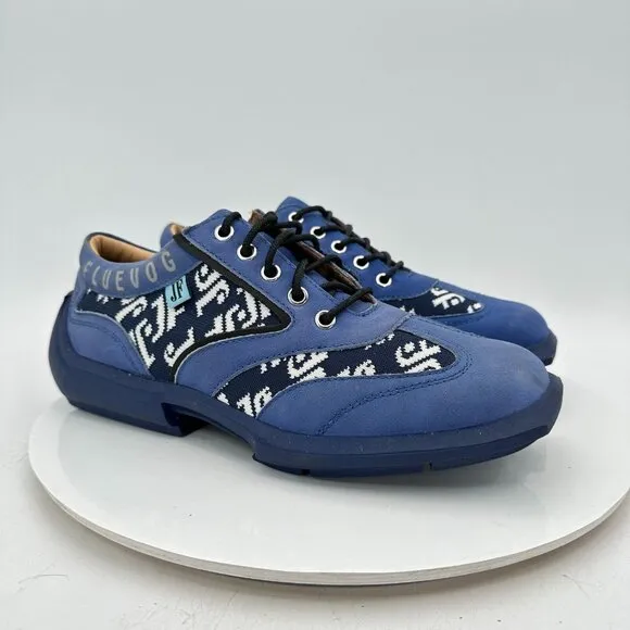 John Fluevog Future Angel Brandon Men Size 7 Black Blue Contrast Lace Up Shoes