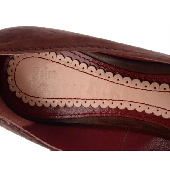 JOHN GALLIANO SHOES PUMPS DISTRESSED LEATHER SCALLOPED sz 36.5 / 6.5
