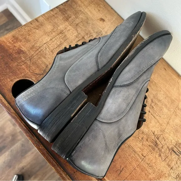 John Varvatos blue gray oxford derby leather formal dress shoes men's sz 13
