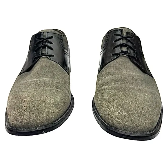 Johnston &amp; Murphy 27-1809 Mens Grey Suede /Black Leather Size 11 Medium EUC