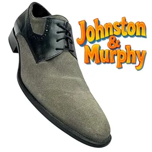Johnston &amp; Murphy 27-1809 Mens Grey Suede /Black Leather Size 11 Medium EUC
