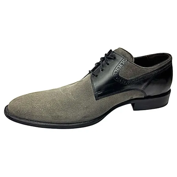 Johnston &amp; Murphy 27-1809 Mens Grey Suede /Black Leather Size 11 Medium EUC