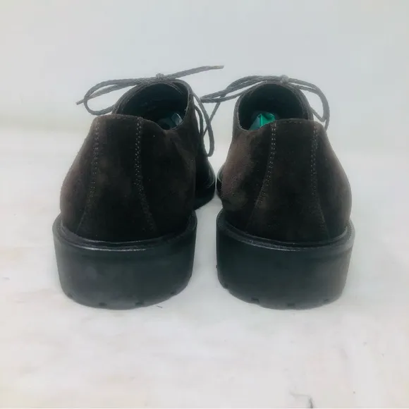 Johnston &amp; Murphy Brown Suede Oxford Shoes Made in Italy