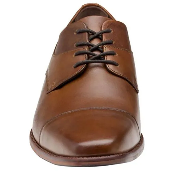 Johnston &amp; Murphy Mens Archer Tan Leather Derby Shoes Flats New