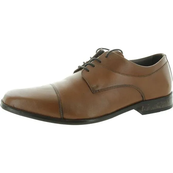 Johnston &amp; Murphy Mens Archer Tan Leather Derby Shoes Flats New