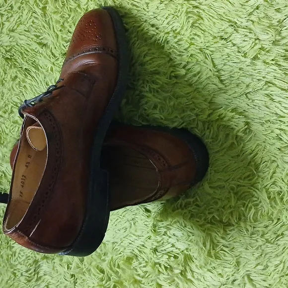 Johnston &amp; Murphy men’s brown leather oxford formal dress shoes | size 9.5