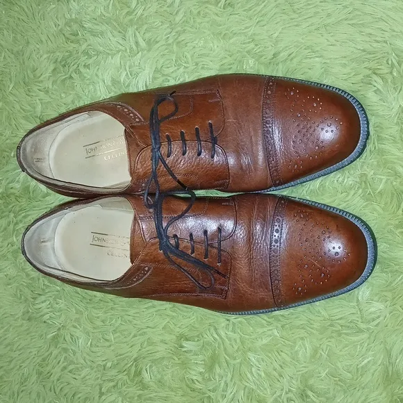 Johnston &amp; Murphy men’s brown leather oxford formal dress shoes | size 9.5