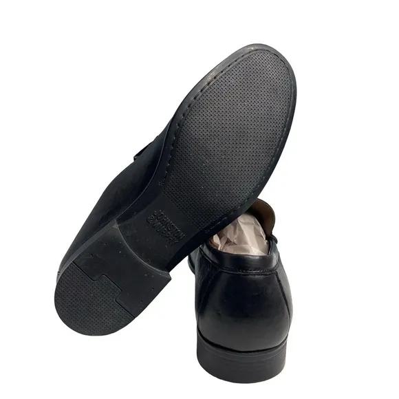 Johnston &amp; Murphy Men's Cresswell Venetian sheepskin black leather 9M loafers.