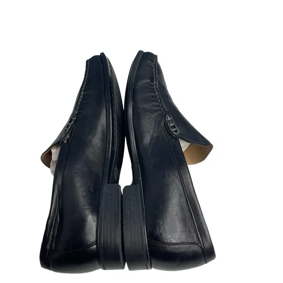 Johnston &amp; Murphy Men's Cresswell Venetian sheepskin black leather 9M loafers.