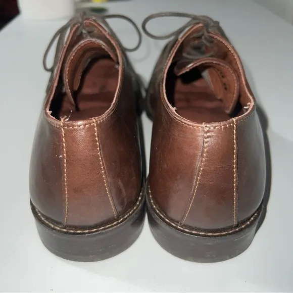 Johnston &amp; Murphy Mens Oxfords Brown Square Toe Dress Shoes 8.5M