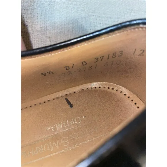 Johnston &amp; Murphy Optima Men’s Dress Shoes Sz 9.5 D Black Leather Captoe Formal