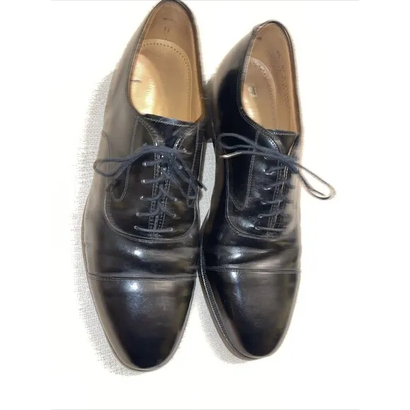 Johnston &amp; Murphy Optima Men’s Dress Shoes Sz 9.5 D Black Leather Captoe Formal