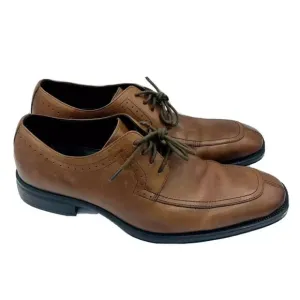 Johnston &amp; Murphy Shoes Mens Size 9 M Brown Oxford Leather Dress Square Toe Shoe