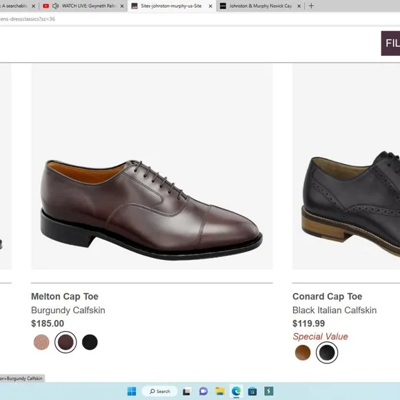 Johnston and Murphy men’s burgundy lace up dress shoes -  9.5 D/B